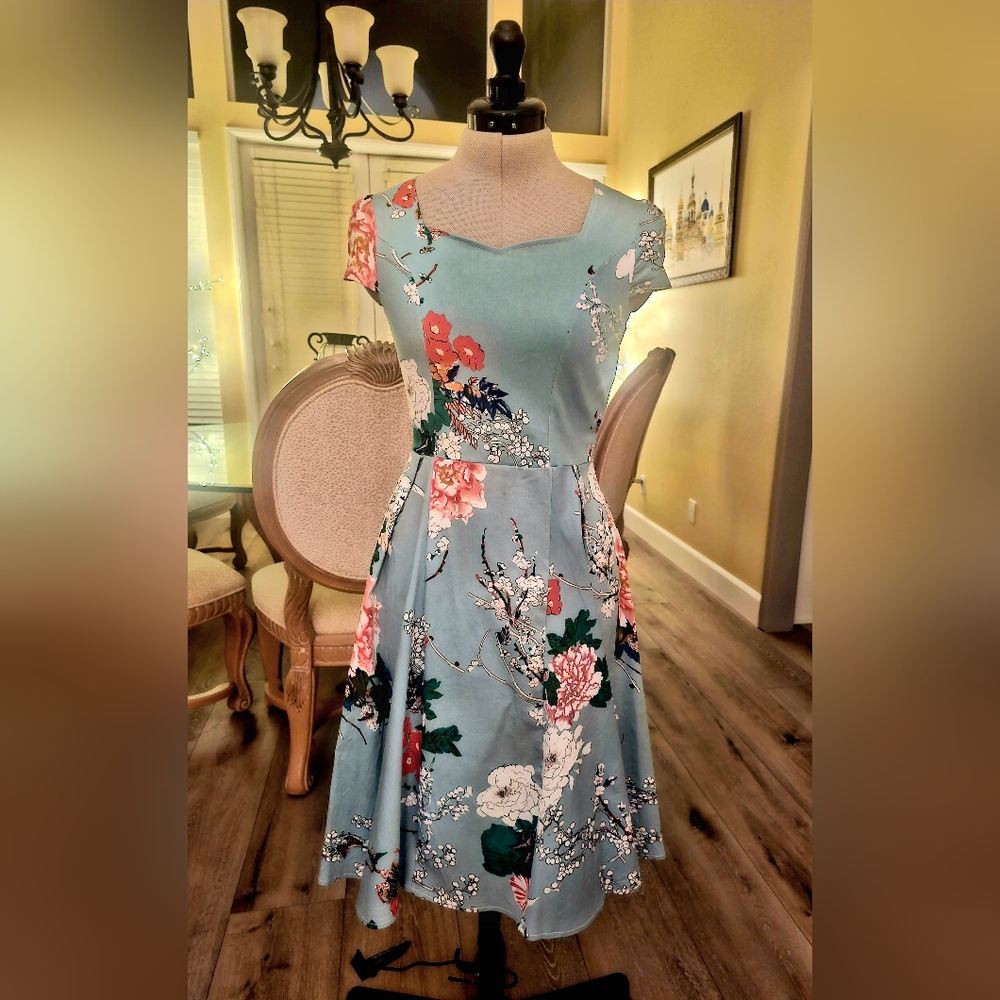 Stretchy cotton sun dress